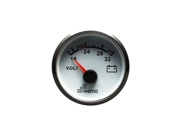 WEMA Voltmeter analog 18-32V SL-hvit